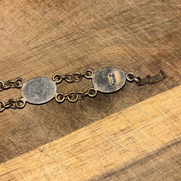 Vintage Chartreuse Stone bracelet silver - Picture 3 of 3